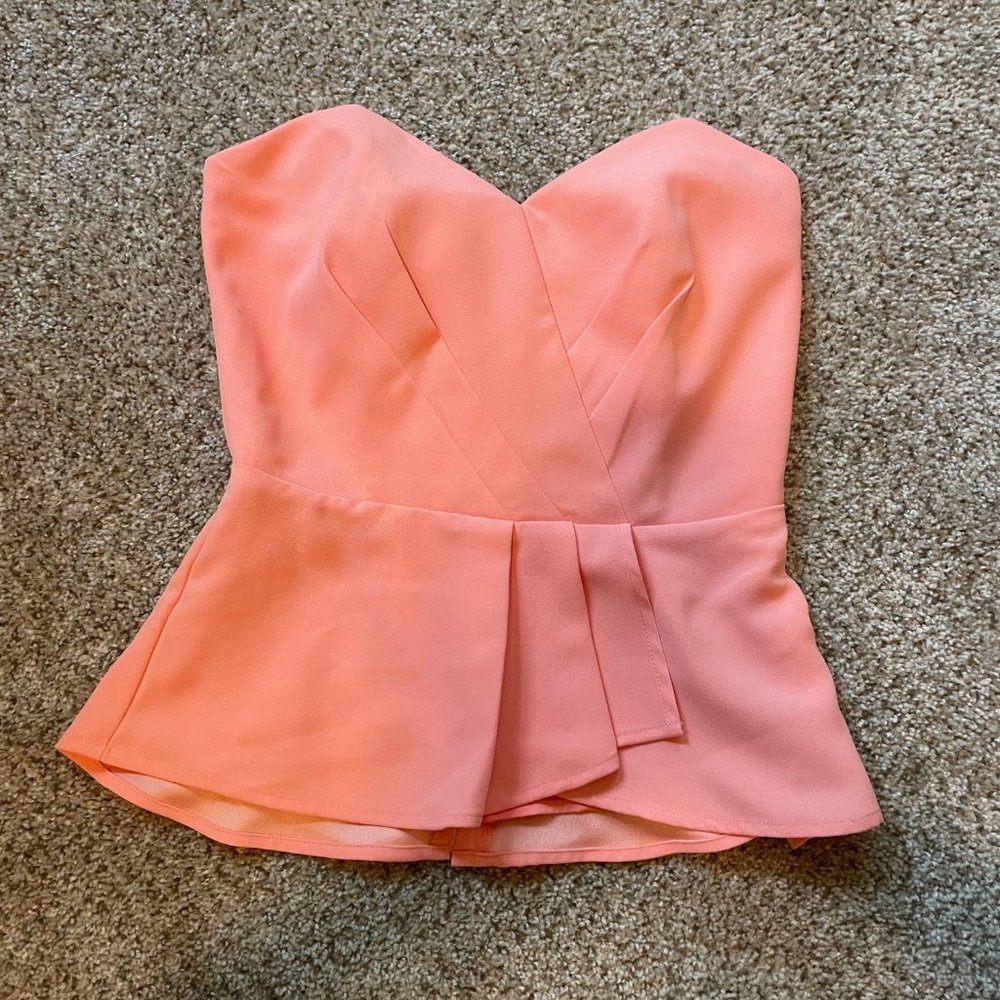 pink strapless Bustier top, size 0